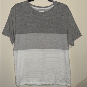 Denim & Flower Gray and White Striped Tee